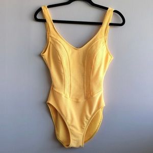 Vintage Yellow One Piece Bathing Suit